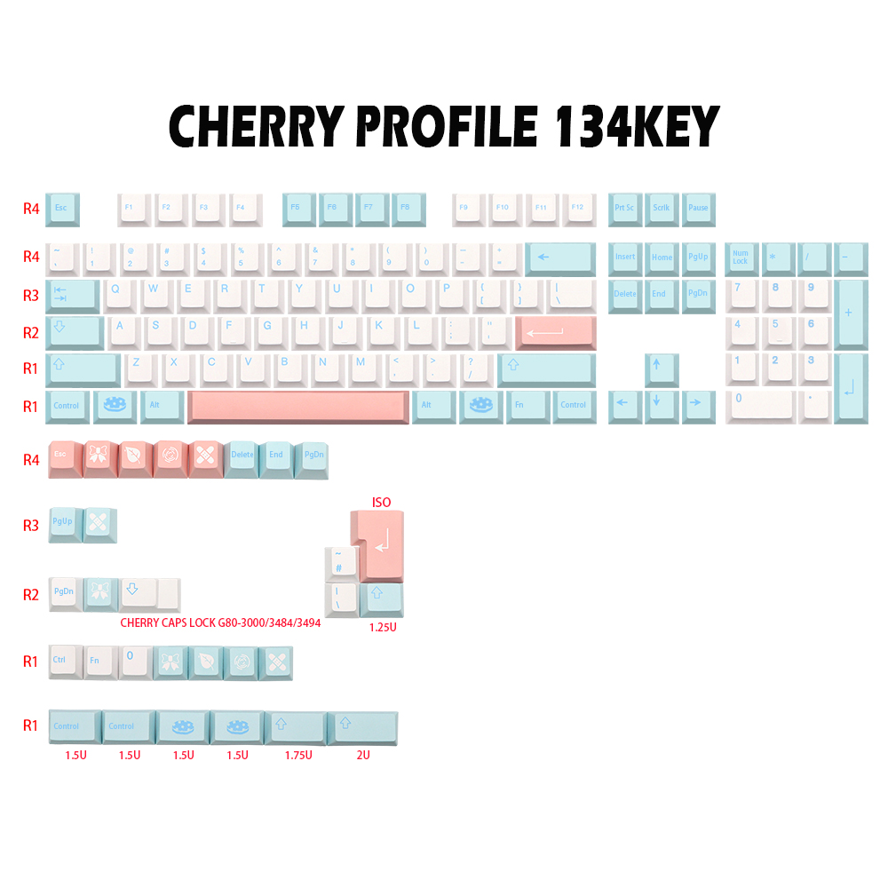 GMK-KEY Noel Dye Subb Keycaps Pbt Cherry Profiel Duits Frans Italiaans Spanje Uk Iso Key Caps Voor Tkl GK61 96 gmmk Mx Toetsenbord: 135 Keys Base Kit