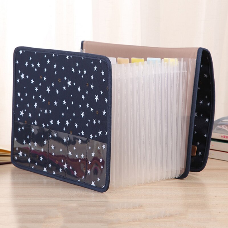 Large Capacity A4 Expanding Wallet 12 Pockets Portable Expandable File Folder Oxford Document Briefcase Organizer Bag Holder