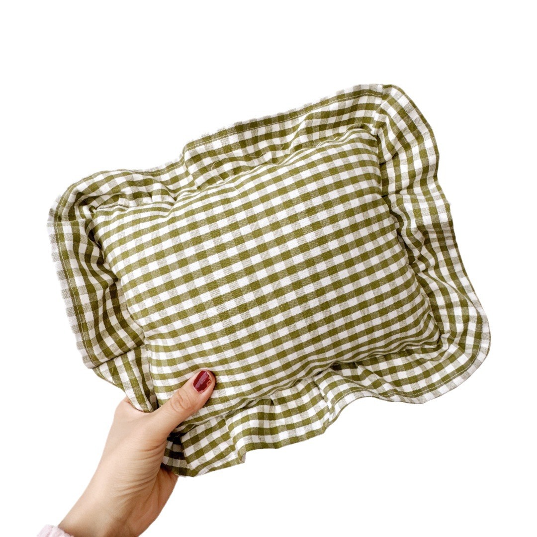 Baby Pillow with Ruffles Muslin Nordic Style Removable Washable Cotton Cushion for Baby Newborn Bedding Pillows 26*32cm