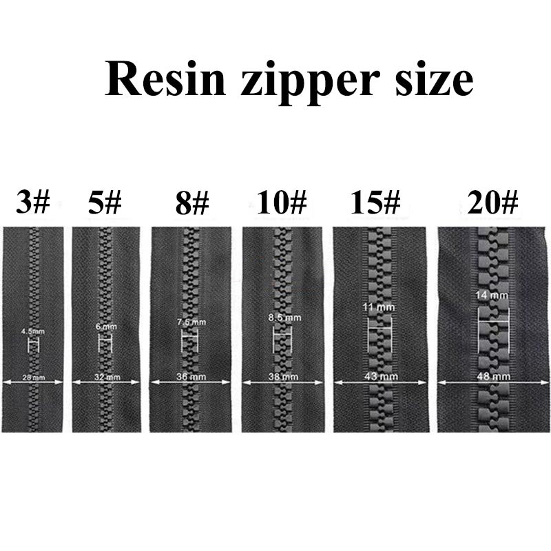 2pcs 8# Open-end Resin Zipper For Sewing Eco-friendly Jackets Coat Down Zippers Zip for Sew DIY Garment Accessories KY921