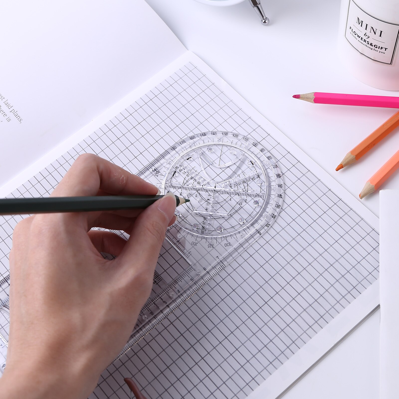 Multifunctionele Geometrische Heerser Draaibare Geometrische Tekening Sjabloon Hoek En Cirkel Maker Geometrische Tekening