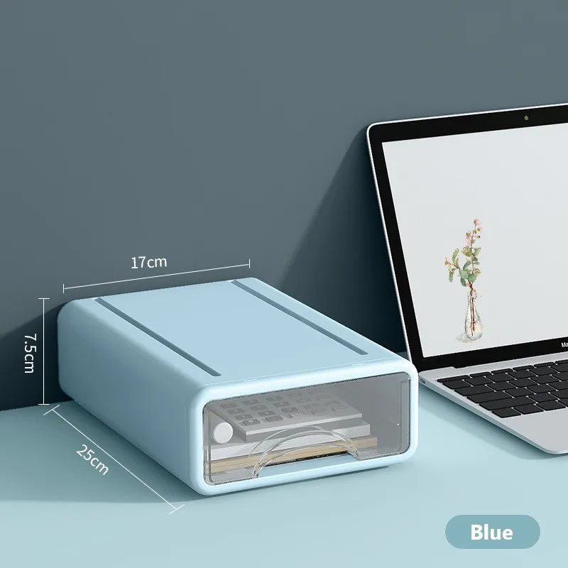 Multi Drawer Desk Organizer Cosmetic Storage Box for Office Dorm Stationery Desktop Organization: SKY BLUE