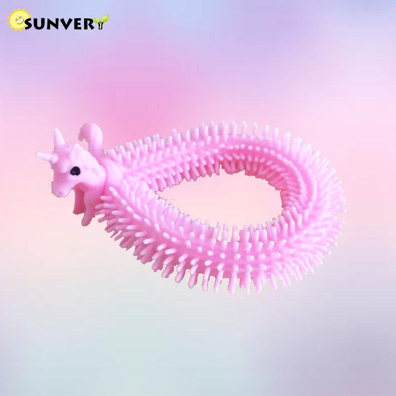 Unicorn Stretchy String Fidget Toys, Therapy Sensory Toys Anxiety Squeeze Monkey Noodles for Kids and Adults with ADD ADHD: B  Pink