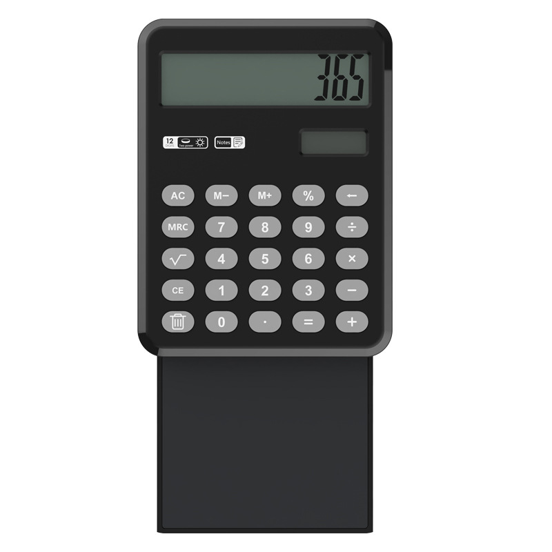 Handwriting Board Calculator Pull-out 12-digit Solar Calculator Dual Power Supply Compact Portable Large-screen Calculator