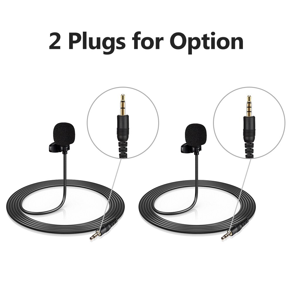 Mini Microphone Clip-on Lapel Lavalier Condenser Microphone with 4-Pin 3.5mm Plug 3 Meters Cable for Live mic for Computer