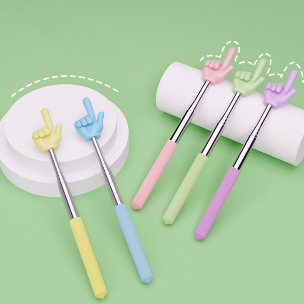 Stainless Steel Teaching Pointer Telescopic Rod Finger Teaching Stick Whiteboard Hand Pointer Teaching Tools