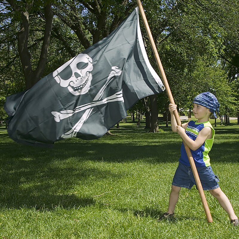 90* 154cm 1 stk piratflag kranium flag lærred header banner polyester med messing tyller halloween temafest udendørs dekoration
