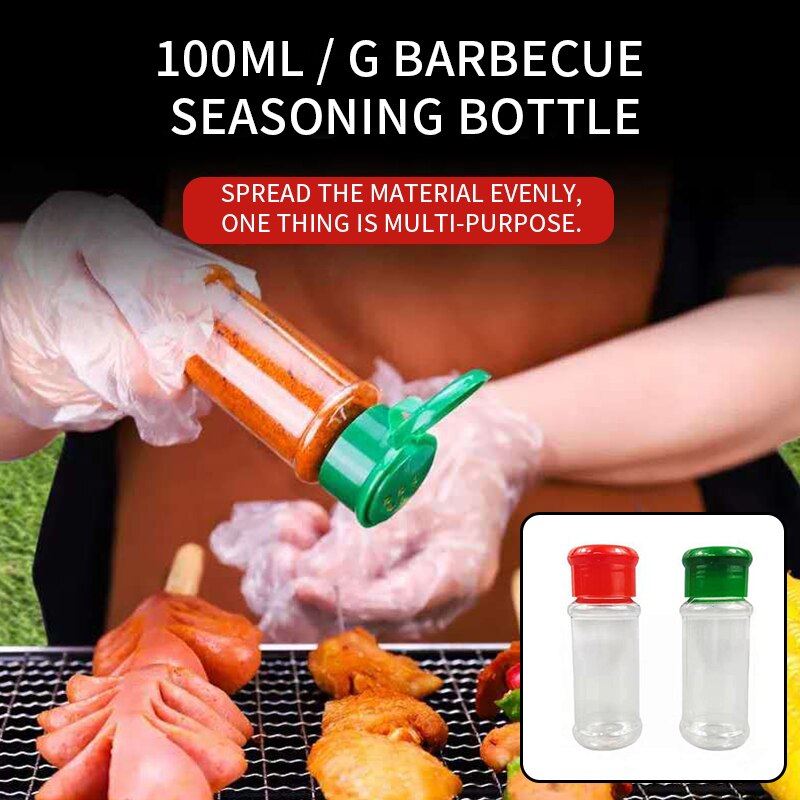 Plast krydda salt peppar shakers kryddburk bbq krydda flaskor cruet behållare kök kryddburk med lock