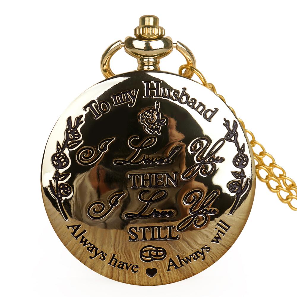 Steampunk till min man kvarts fickur vintage fob chain fickur bäst för älskare make fob klocka med kedja