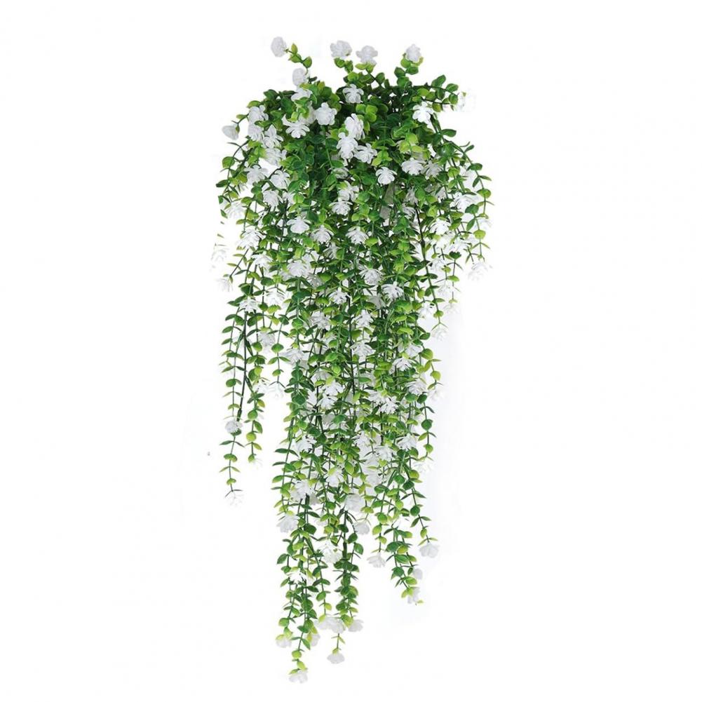 Hängende künstliche Blumenrebe, künstliche Hängeblumen, realistische künstliche Eukalyptus-Blumengirlande für Zuhause, Hochzeit, für Höhle Innenbereich: Blau