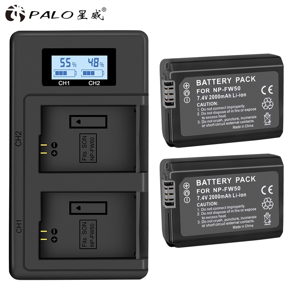 Palo NP-FW50 Np FW50 NPFW50 FW50 Batterij Voor Sony Alpha A6500 A6300 A6000 A5000 A3000 NEX-3 A7R A7 A7R Ii NEX-3N NEX-5 A7S NEX-7