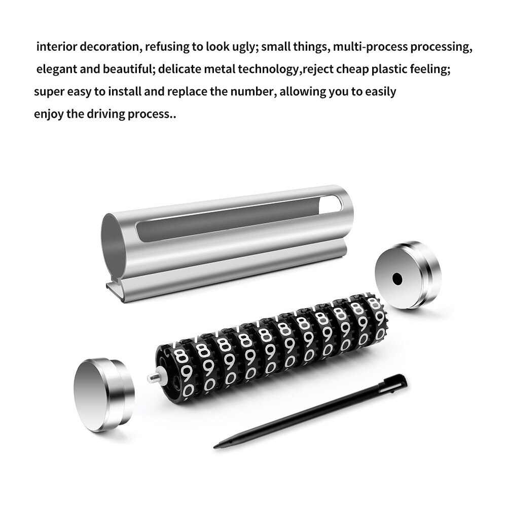 Temporary Stop Sign Mini Car Parking Card Phone Number Plate Support Scroll Adjustment