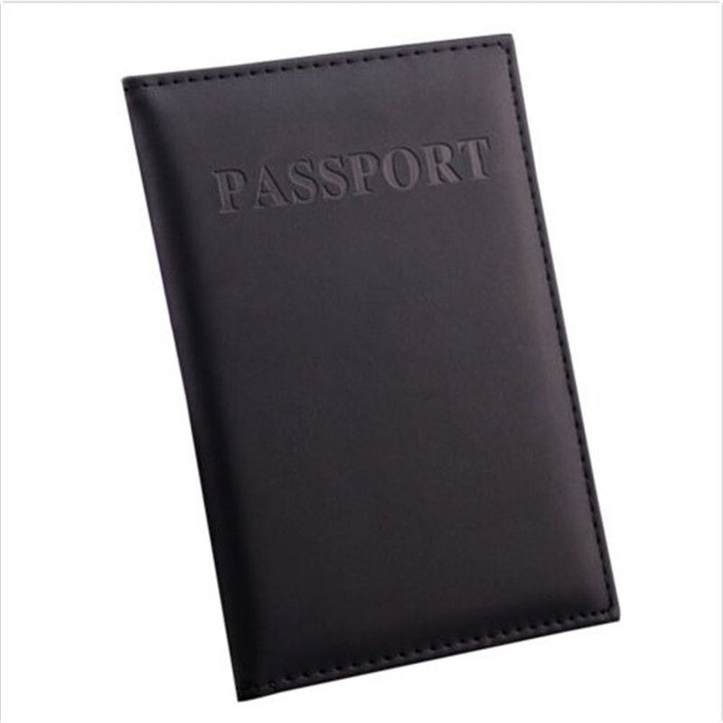 1Pc Reizen Paspoort Cover Utility Eenvoudige Paspoort Id Card Cover Protector Skin Leather Paspoort Portemonnee Reizen Accessoires: black