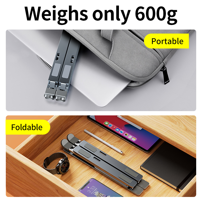 MC N8 soporte ajustable para computadora portátil de aluminio para Macbook Tablet Soporte para computadora portátil Mesa de enfriamiento Soporte plegable para computadora portátil