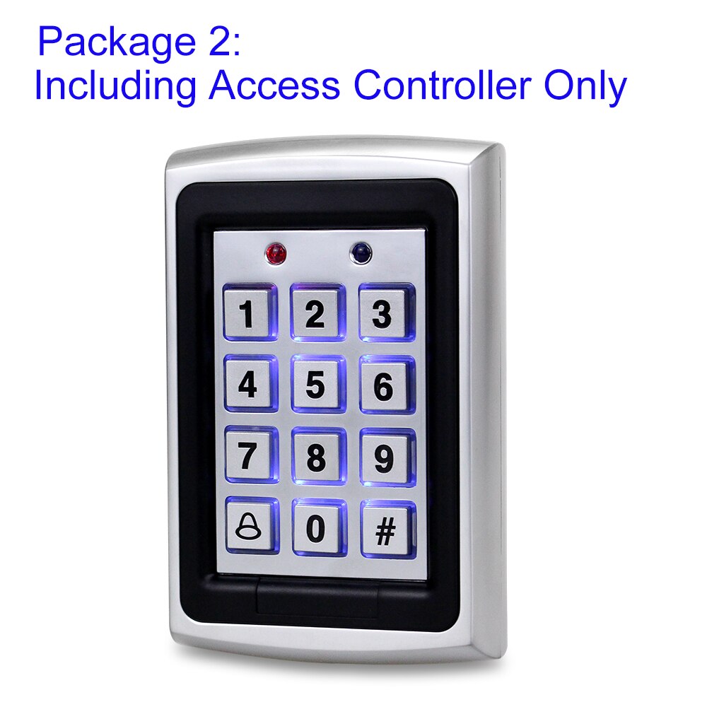 Metal RFID Access Control Keypad Waterproof Rainproof Cover Outdoor Access Controller Door Opener Electronic Lock System 15 keys: Package 2