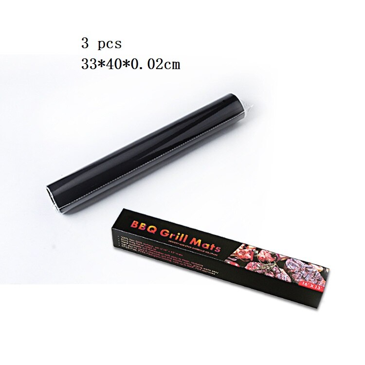 Estera antiadherente para parrilla de barbacoa, alfombra para barbacoa al aire libre, hoja de cocción reutilizable, 3, 4 uds, esterilla para barbacoa, accesorios de barbacoa, cepillo para barbacoa, Clip para alimentos