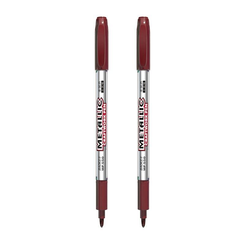 2 stk/parti gør-det-selv metallisk vandtæt permanent maling tusch penne guld sølv highlights til gør det selv epoxy harpiks håndværk tegnepen: 2 stk rød