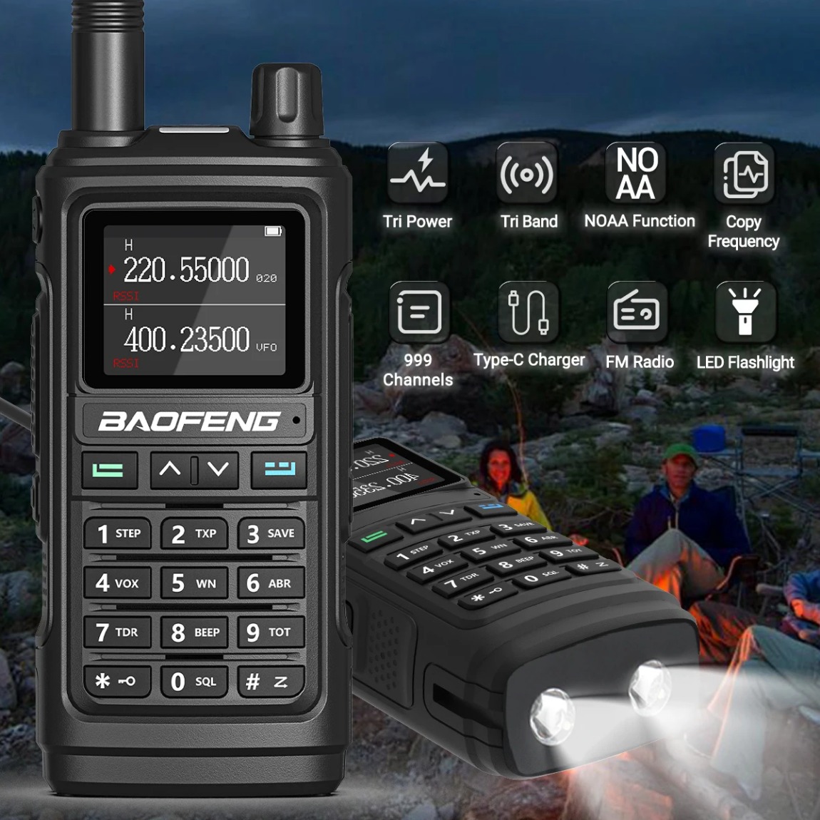 Baofeng UV-17 Pro V2 Walkie Talkie Tri Band Wireless Copy Frequency Long Range powerful Type-C UV-5R UV-21 Pro Ham Two Way Radio