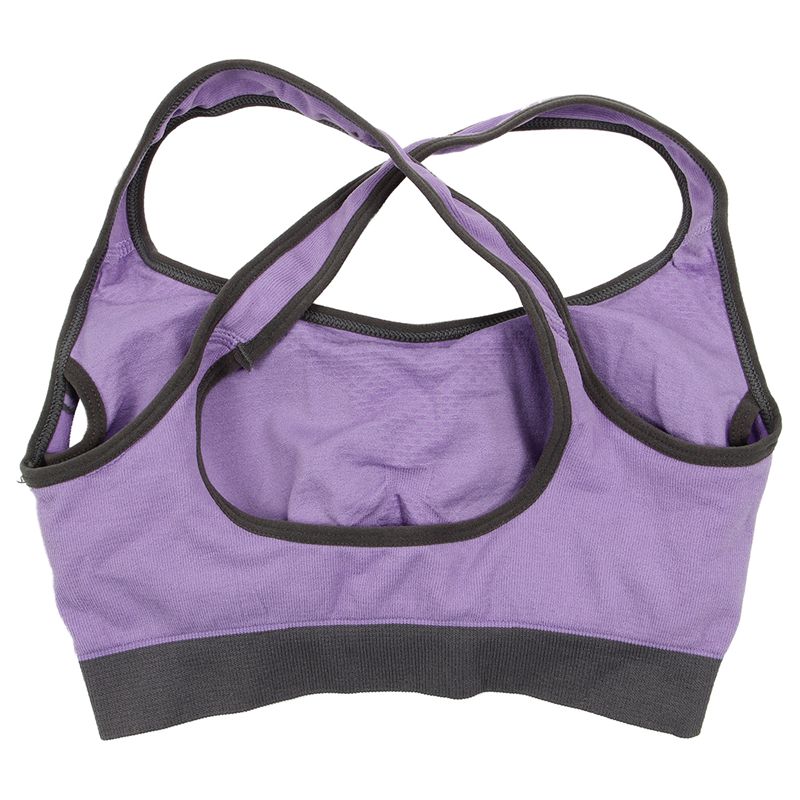 Kvinnor sömlösa sport linnen topp väst bh push up för yoga sport sömn löpning fitness kläder lila s-abld