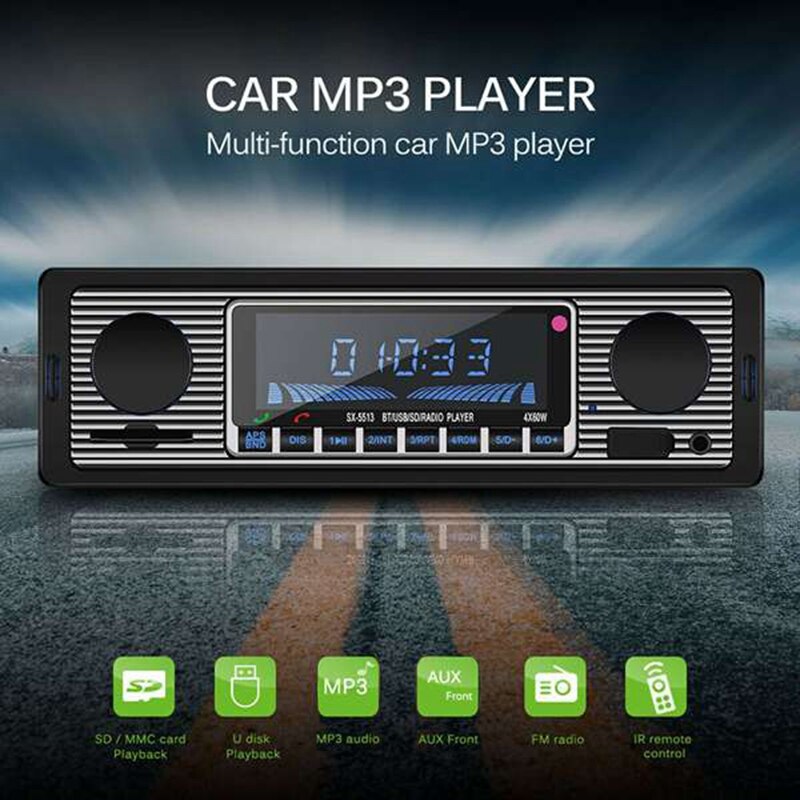Autoradio Bluetooth Vintage, lecteur MP3, USB, AUX, stéréo classique, 12V