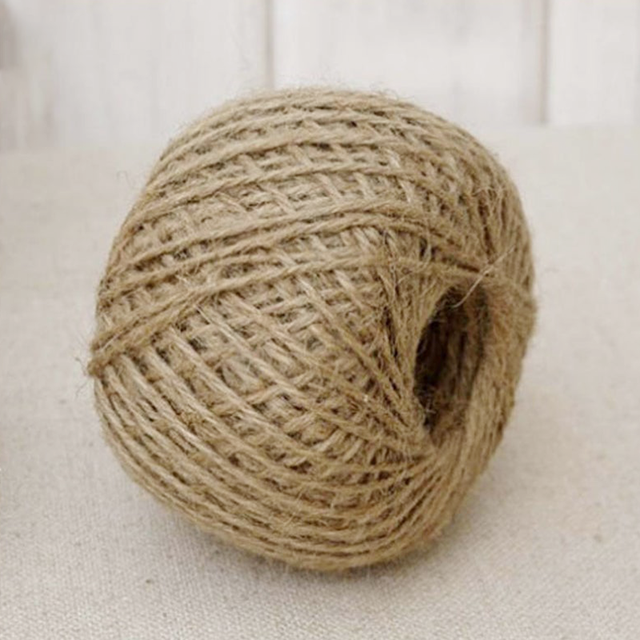 50pcs/Lot Party Cone Bags Clear Cone Plastic Candy Biscuit Bags DIY Candy Bag Wedding Favors Food Storage Organizer: 100M hemp rope