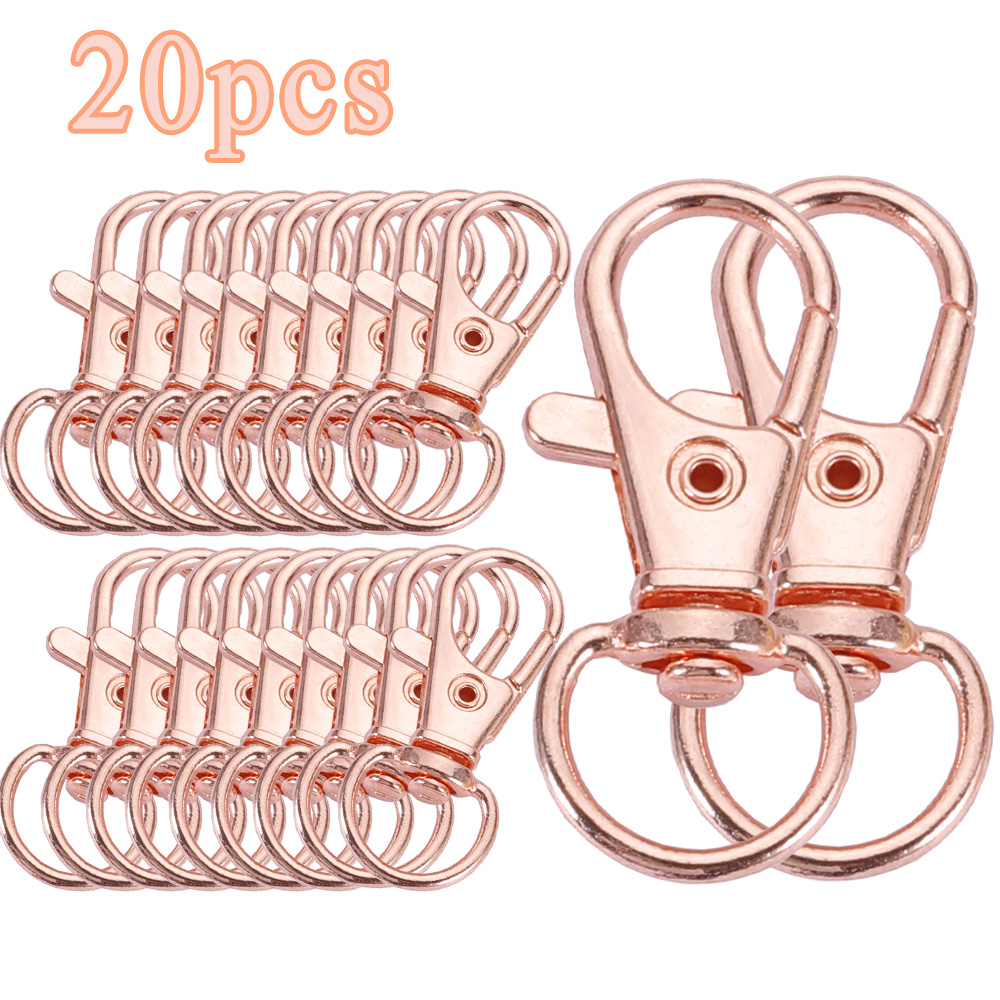 1/5/10/20pcs Goud Verzilverd Karabijn Haken Split Sleutelhanger Swivel Connector Karabijnhaak voor Sieraden Bevindingen Maken DIY: Paars