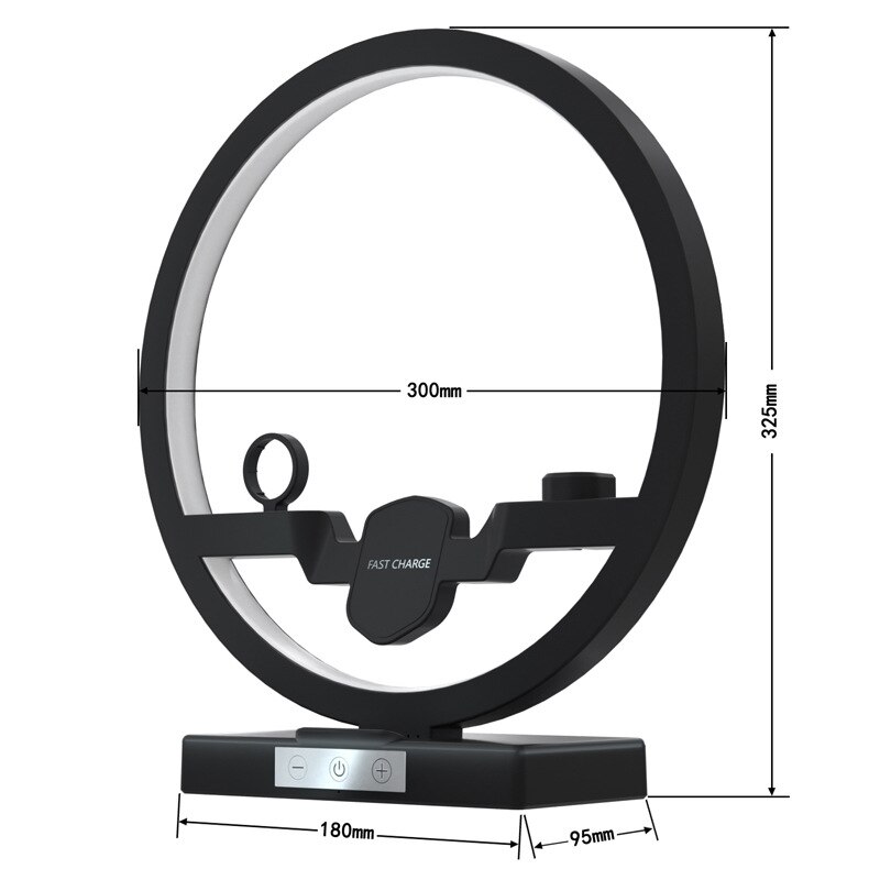Lampe de Table 3 en 1 avec chargeur sans fil pour iPhone, Station de charge pour Apple Watch 5 4 3, chargeur sans fil rapide pour Airpods