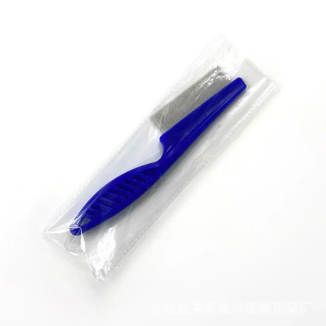 Huisdierverzorging Vlooienkam Roestvrijstalen verzorgingskam Kat Hond Haarborstel Vlooienverwijdering Massagekam Huisdier Draagbaar gereedschap Accessoires: L / Black