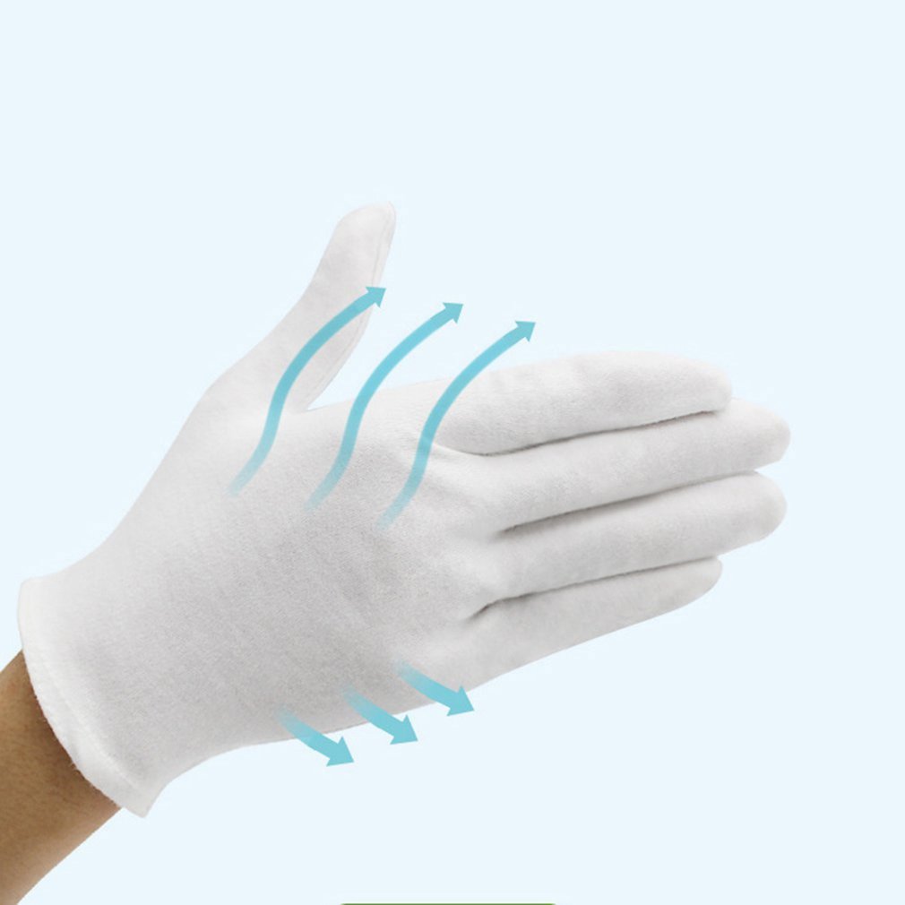 6 paar witte inspectiehandschoenen, katoenen werkhandschoenen, lichtgewicht handschoenen voor sieraden, geschikt voor mannen en vrouwen, maat l