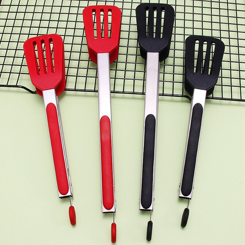 9/12 Inch Cooking Tongs Steak Clip Stainless Steel Handle Kitchen Silicone Bread Serving Tongs Heat Resistant BBQ Grill Tongs