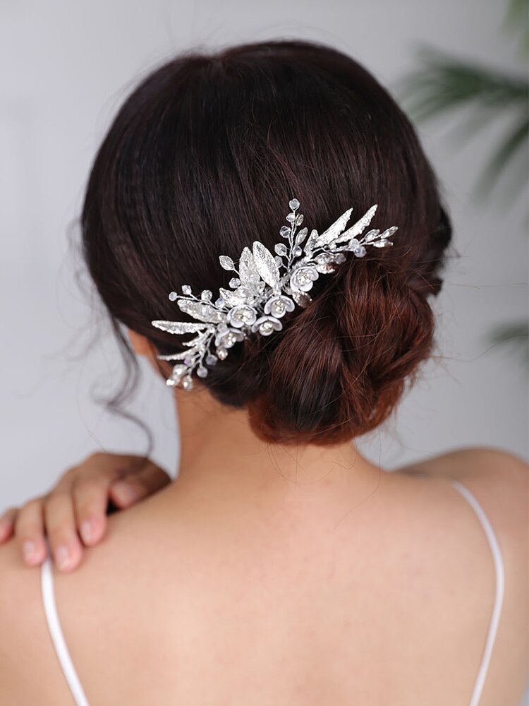 Coiffes de mariage faites à la main, peigne à cheveux argent, coiffures de mariée, bijoux fascinants pour femmes, nouveauté