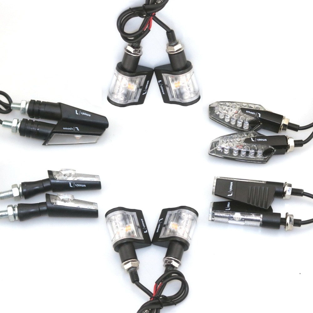 12V 8mm Universal Motorcycle Turn Signal Light For Rizoma LED Indicator Light Blinker Flasher Lamp Aluminum Alloy Black with Box