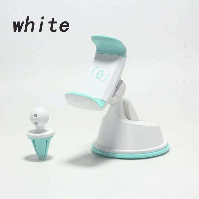 Car mobile phone stand car dashboard outlet multi-function universal rotary chuck clamp mobile phone stand: white