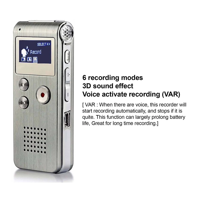 8GB Voice Recorder MP3 Player Mini Sound Audio Recorder Mini USB Flash Drive Recording Dictaphone