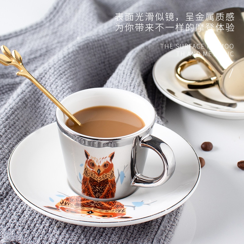 90ml Reflection cup cartoon Panda/Tiger/Deer/Horse cups The Mirror Collection coffee mugs breakfast water bottle