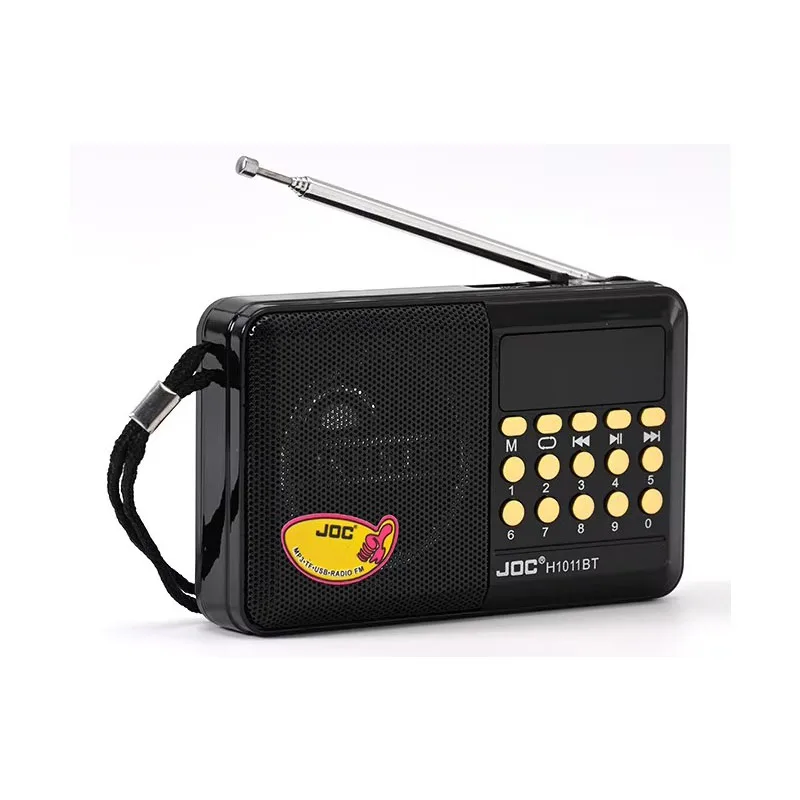 Radio portabil difuzor bluetooth wireless mini radio fm portabil afișaj led reîncărcabil portabil suport radio tf usb: Negru