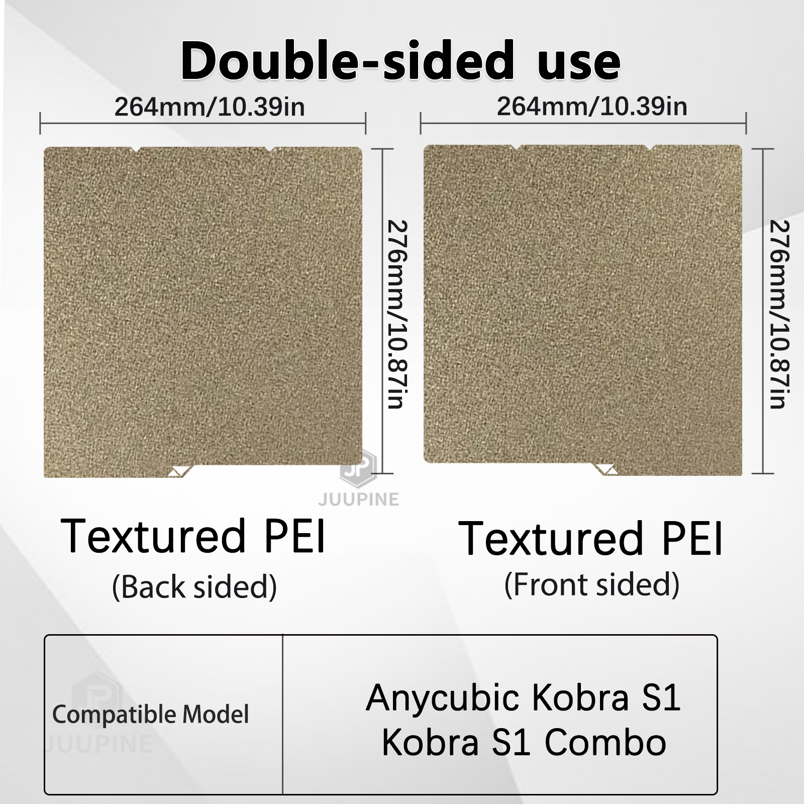 Cama holográfica para Anycubic Kobra S1, hoja Pei 264x276 PEI texturizada H1H PET Kobra S1, placa de construcción combinada Kobra S1C 3d