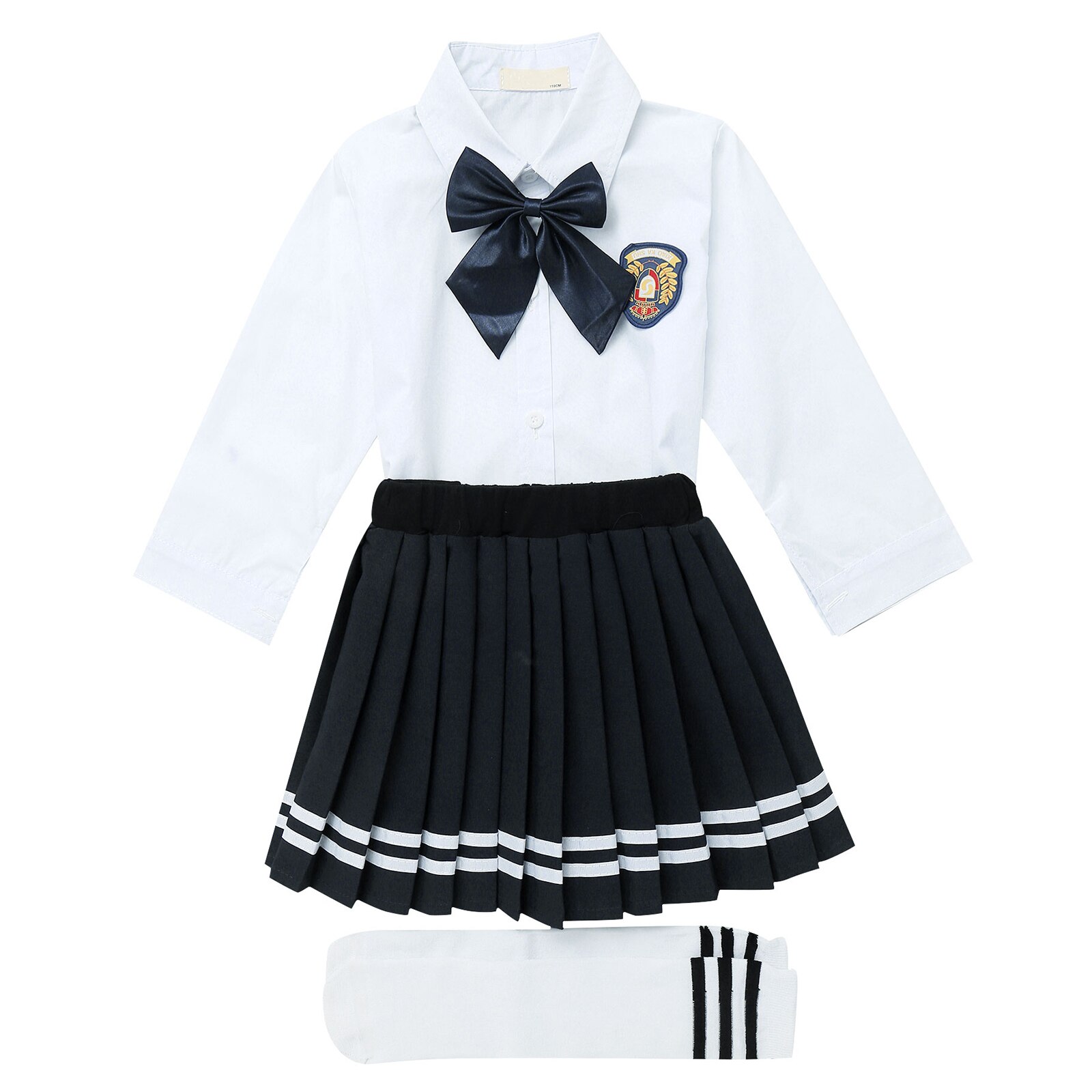Flickor uniform för barn japansk brittisk stil skoluniformer flicka student outfit dagis scen prestanda kläder set: 130
