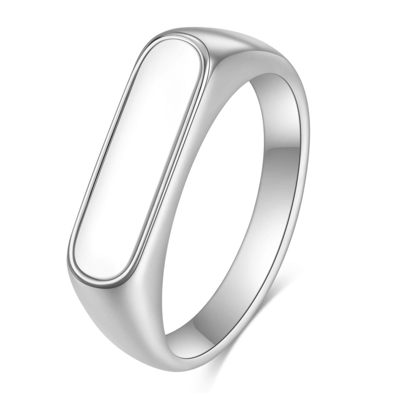 VQYSKO Anillo de nácar resistente al agua sin deslustre, anillo de sello, barra delicada, hermoso para ella, joyería grapa: 4 / Rojo