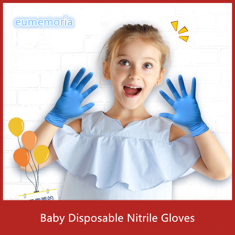 20 stk/kasse handsker nitril plast handsker børn engangstegning børn mad-grade pvc latex husholdning vanter Grandado