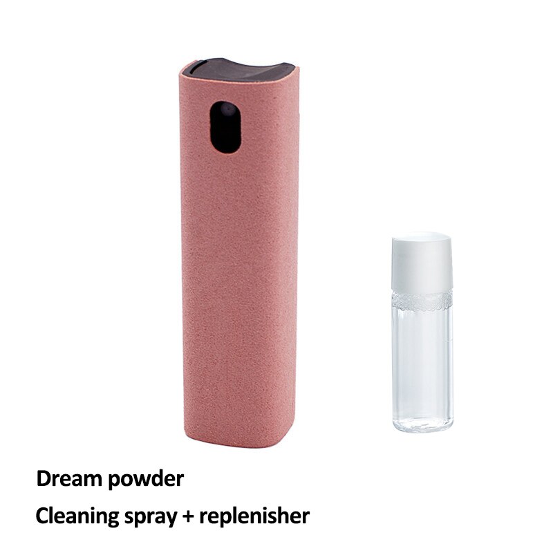 1pc beskyttelig 2 in 1 telefonskærm rengøringsmiddel spray mikrofiber klud sæt rengøring artefakt computer mobiltelefon skærm støvfjernelse: C