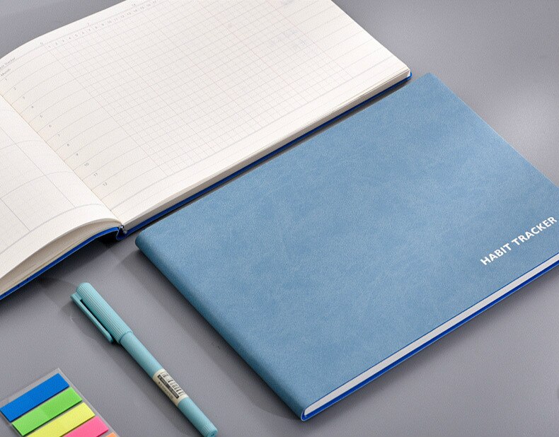 School Office Daily Weekly Monthly Planner Notebook Soft Leather Agenda Schedule Diary Journal Notepad: Only Blue