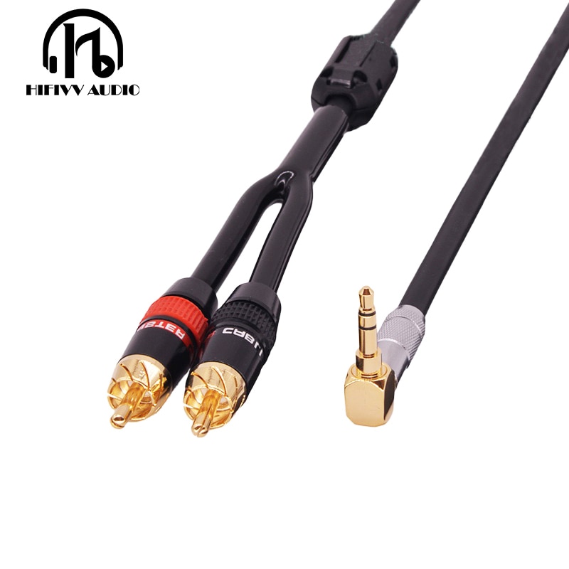 HiFi cable audio RCA cable Audio signal wire plug 3.5mm aux plug convert two RCA plug