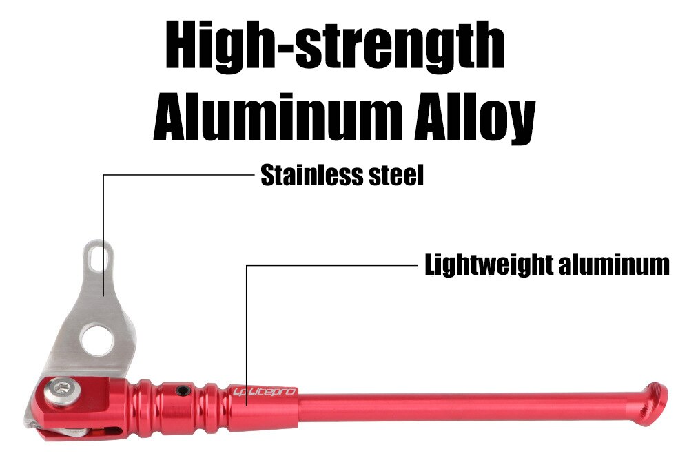 Litepro Bicycle Kickstand Aluminum Alloy Ultralight Folding Bike Kick Stand 210mm Folding Bike Foot Support Road Bike Stand