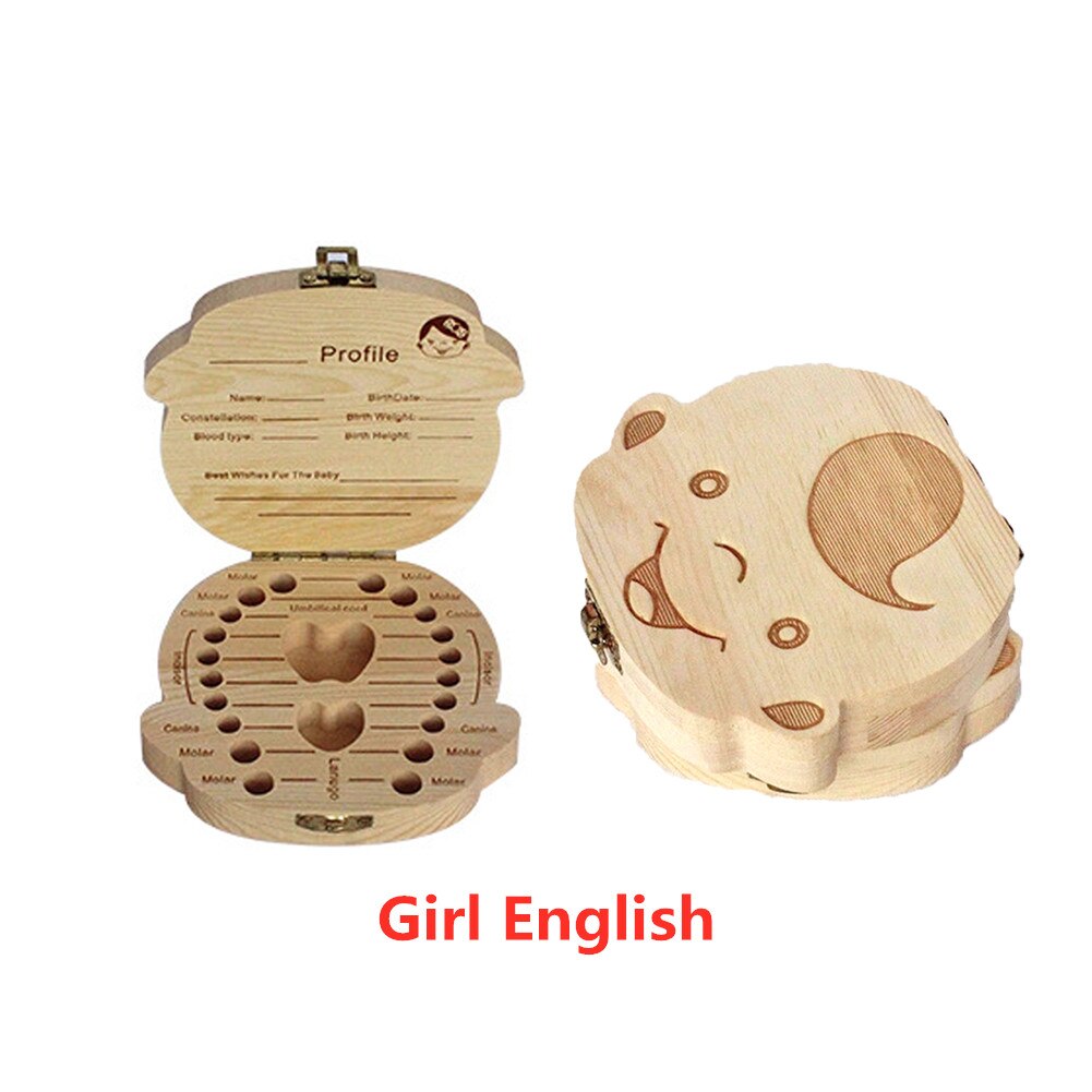 Wooden Baby Wooden Baby Teeth Box Kids Tooth Storage Box Teeth Umbilical Lanugo Organizer Milk Teeth Collect Keepsakes Save: Girl