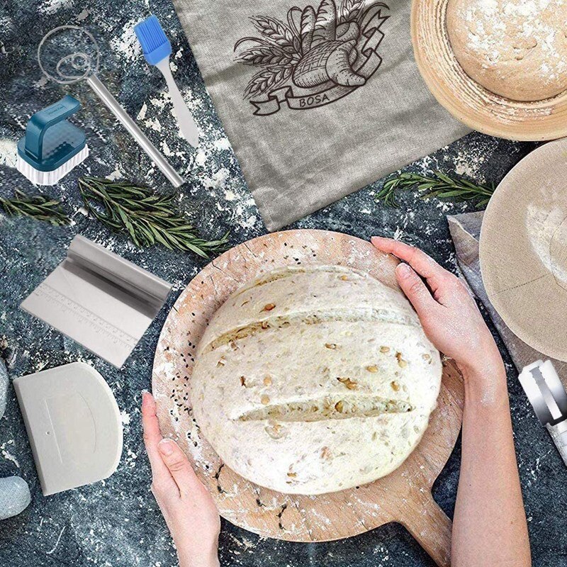 Round Bread Proofing Baskets Cloth Liner, Banneton Proofing Baskets 25Cm Bread Proofing Baskets for Baking