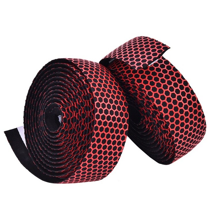 5 Farbe Straße Fahrrad Silikon Lenker Band drei-dimensional Anti-Unterhose Bienenstock Kamm Gürtel atmungsaktiv Ultralight Fahrrad Bar Band: rot