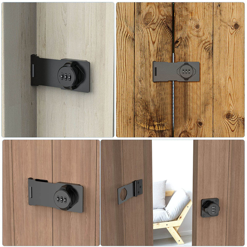 Huishoudelijke kast Wachtwoord Hasp Sloten Kastdeur Combinatieslot Deurbeveiliging Schuifgrendelslot voor kleine deuren Kasten Deur