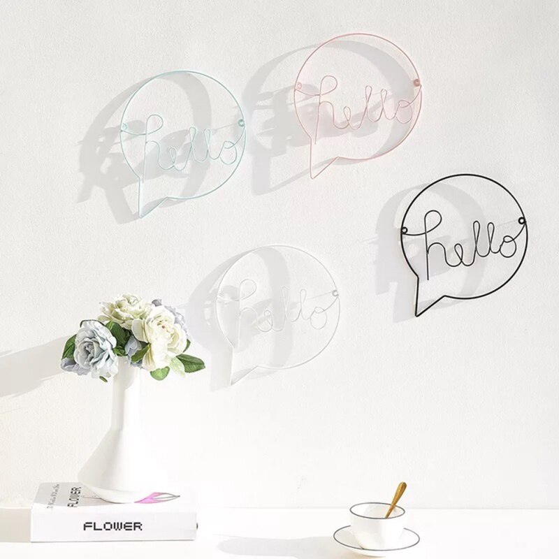 English Letters 'Hello' Iron Art Door Hanging Decor