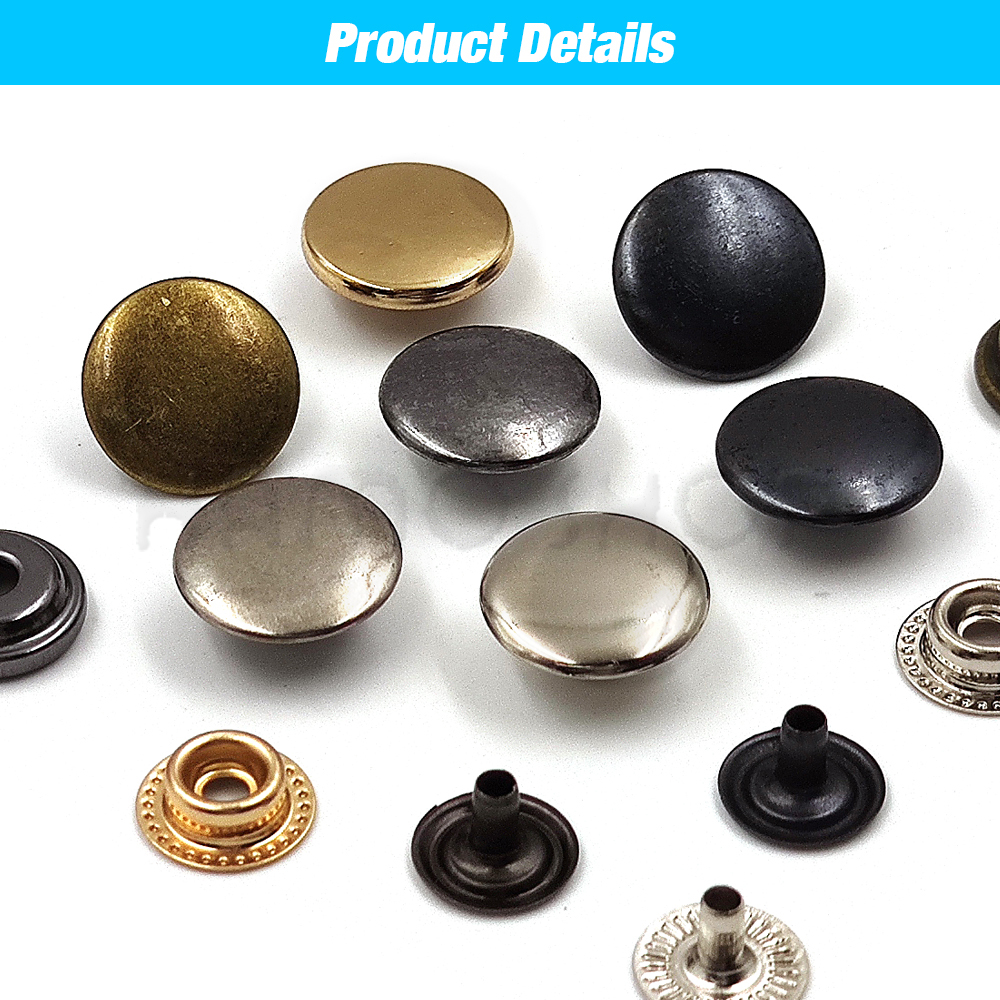 25Sets 100pcs 203/201 Metal Snap Fasteners Snaps Button Press Studs Sewing Button For DIY Clothes Garment Bag Shoes Leathercraft
